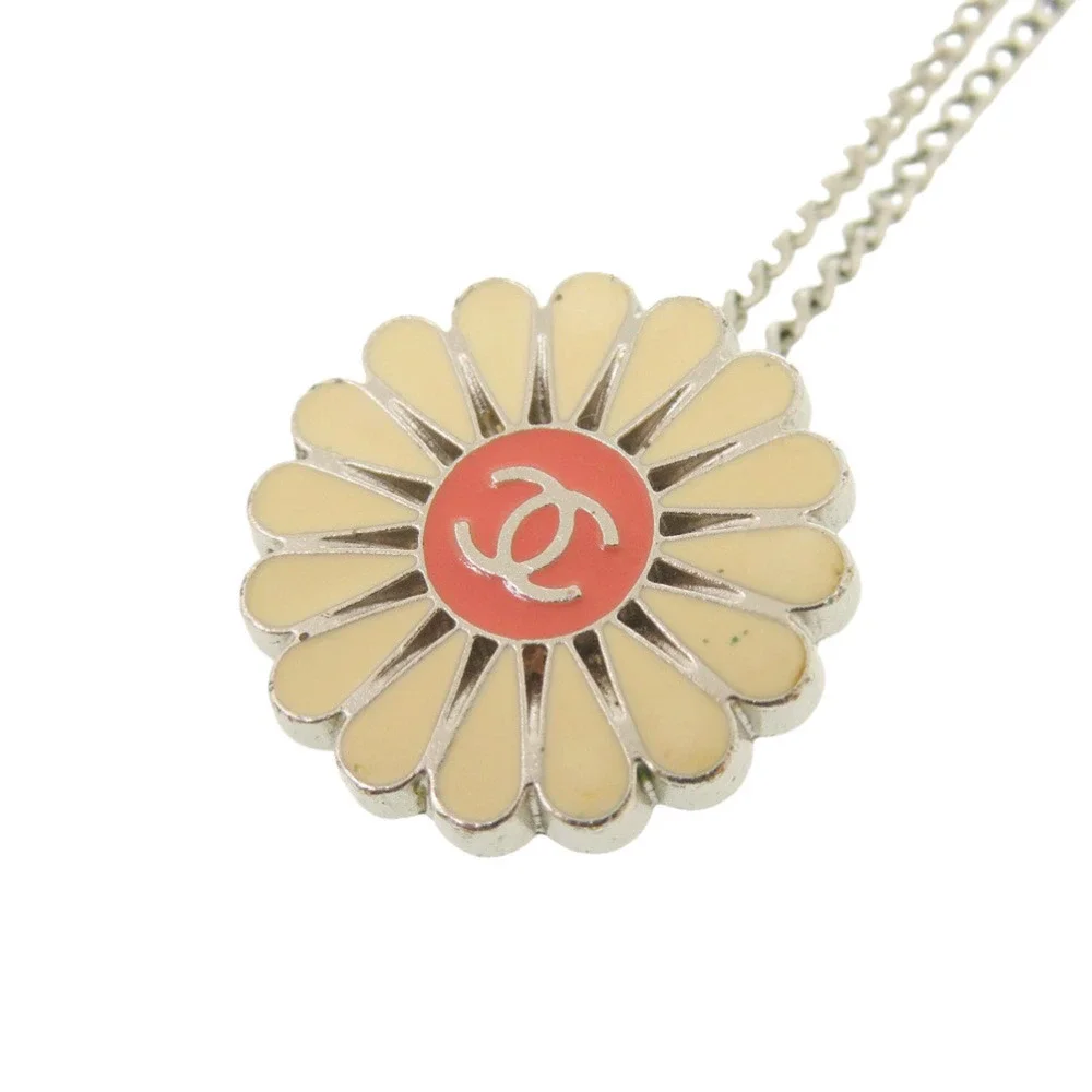 CHANEL Silver Logo Necklace